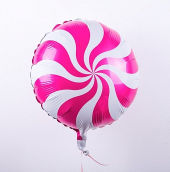 Фольгированный круг "Карамелька фуксия"