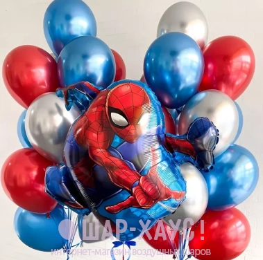 Композиция из шаров "Человек паук в прыжке" фото