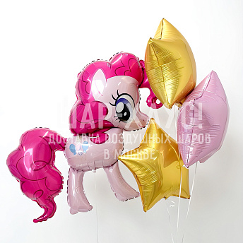 Композиция из шаров "Пинки Пай с букетиком"