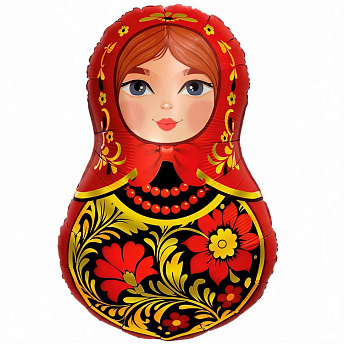 Фольгированная фигура "Матрешка Хохлома" 
