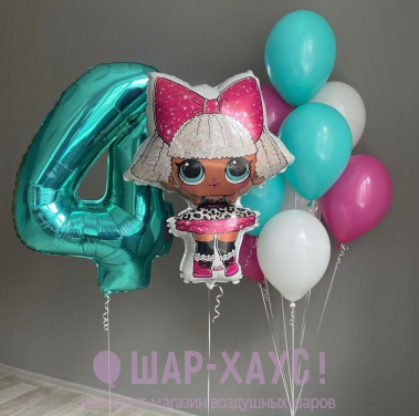 Композиция из шаров "Дива в стиле тиффани"  фото