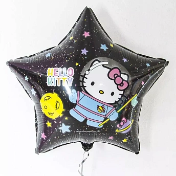 Фольгированная звезда Hello Kitty в космосе