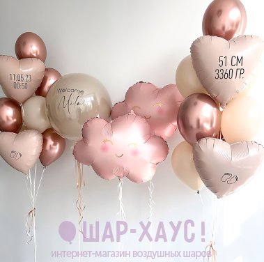 Композиция из шаров "Розовая карамель"  фото