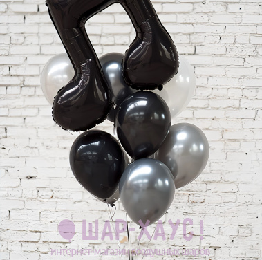 Фонтан из шаров "Строгая нота" фото