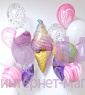 Композиция из воздушных шаров "Лиловый день рождения"