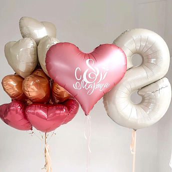 Композиция из шаров "Жемчужный март" 