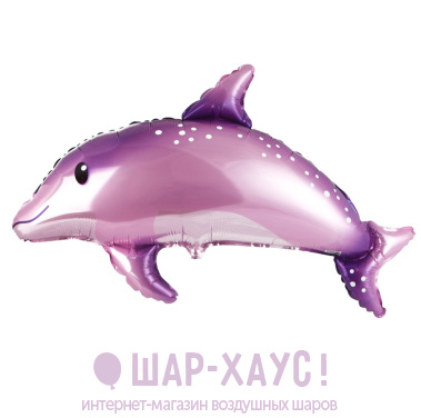Фольгированная фигура "Розовый дельфин" фото
