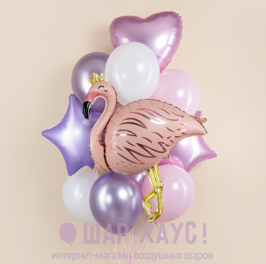 Букет из шаров "Нежный фламинго" фото