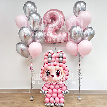 Композиция из шаров "Лабубу Аэромозайка" 