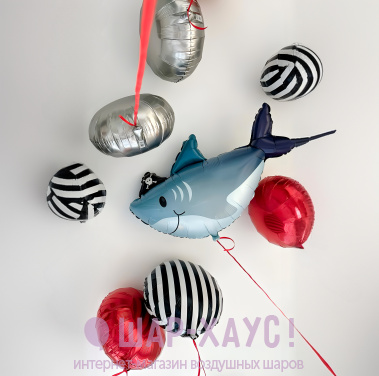 Композиция из шаров "Веселая акула"  фото