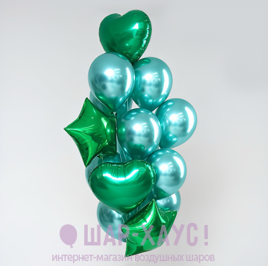 Букет из воздушных шаров "Зеленый Тиффани" фото
