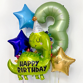 Композиция из шаров "ДР малыша дино" 