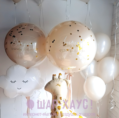 Композиция из шаров "Жираф и облачко"  фото