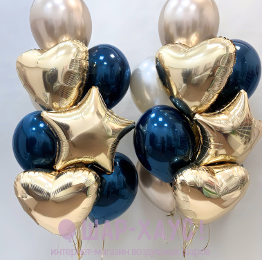 Фонтан из шаров "Синяя шампань" фото