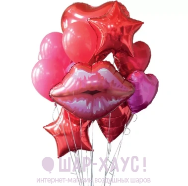 Композиция из шаров "Воздушный поцелуй" фото