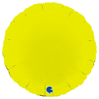 Фольгированный круг "Желтый лайм сатин"