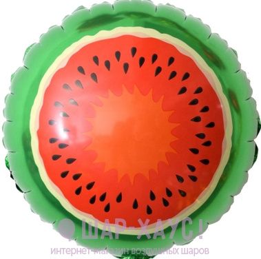 Фольгированный круг "Арбуз" 45 см фото