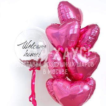 Композиция из шаров "Розовый пион" 