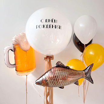 Композиция из шаров "Янтарная рыбка" 