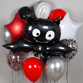 Букет из воздушных шаров "Алая летучая мышь"
