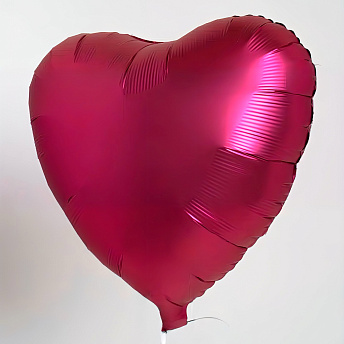 Фольгированное сердце "Вишневый сатин"