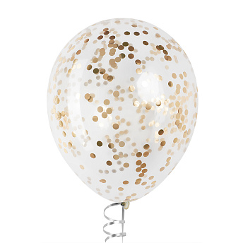 Воздушный шар с конфетти "Золото хром" 
