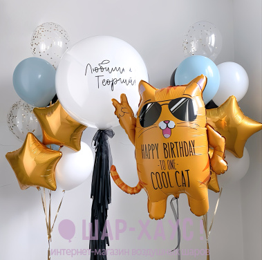 Композиция из шаров "Сool cat 2"  фото