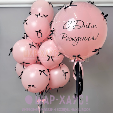 Композиция из шаров "Бантики"  фото