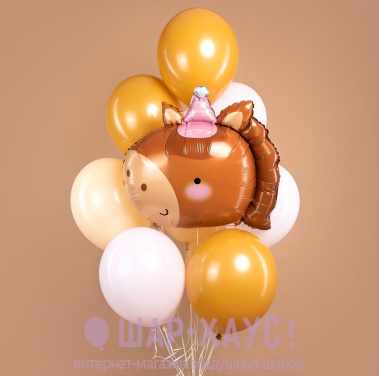 Букет из шаров "Лошадка в колпачке" фото