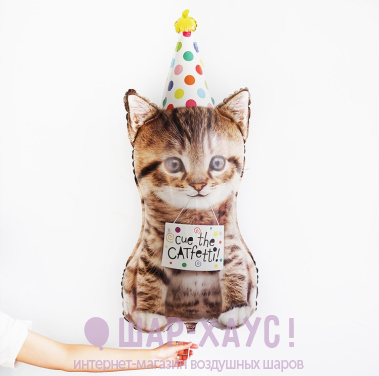 Фольгированная фигура "Котенок в колпаке" фото