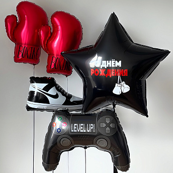 Композиция из шаров "Крутые перчатки" 