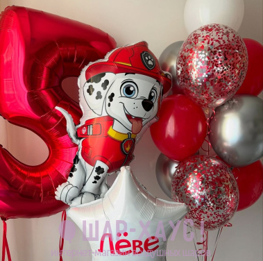 Композиция из шаров "Пожарный Маршалл"  фото