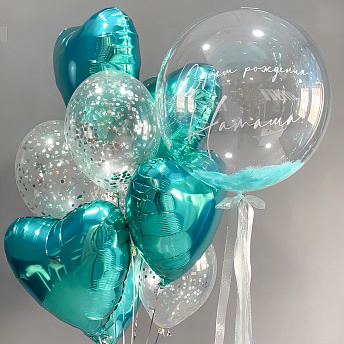 Композиция из шаров "Глянцевый Тиффани" 