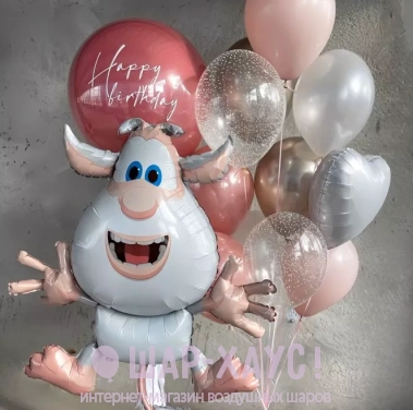 Композиция из шаров "Буба Happy Birthday!" фото