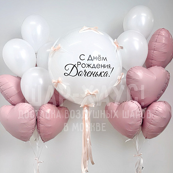 Композиция из шаров "Белая роза" 