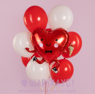 Букет из шаров "Влюбленное сердце" фото