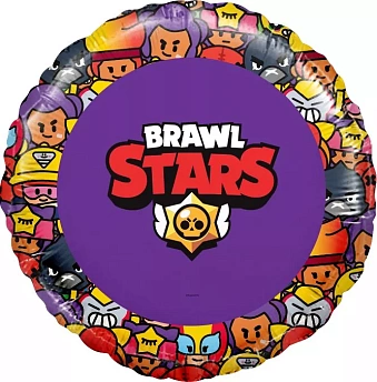 Фольгированный шар с рисунком "Brawl stars" Фиолетовый