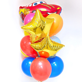 Фонтан из воздушных шаров "Тачки"