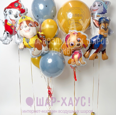 Композиция из шаров "Ретро Щенячий Патруль"  фото
