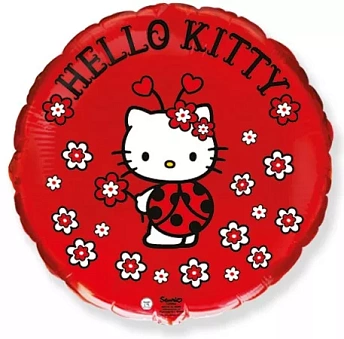 Фольгированный круг Hello Kitty Божья коровка