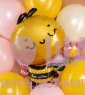 Фольгированная фигура "Пчелка с розовым цветком" 81 см