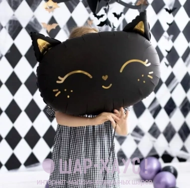 Фольгированная фигура "Черный котик" фото