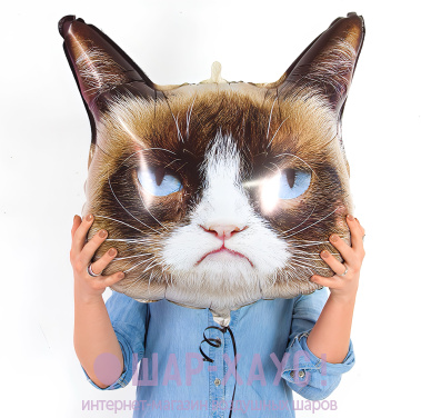 Фольгированная фигура "Недовольный кот" фото