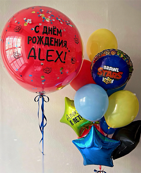 Композиция из шаров "Brawl Stars Звезды" 