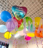 Разноцветные шары под потолок "С днем рождения, доченька"