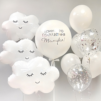 Композиция из шаров "Три белых облачка" 