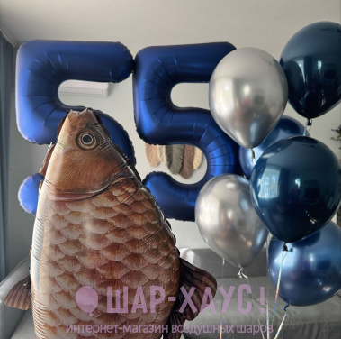 Композиция из шаров "Рыбка в синем море" фото