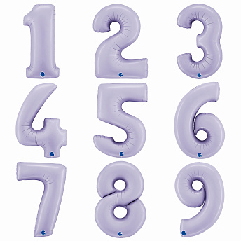 Фольгированные шары цифры "Сиреневый сатин" 1 шт. (102 см)