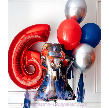 Композиция из шаров "Оптимус Прайм"  фото