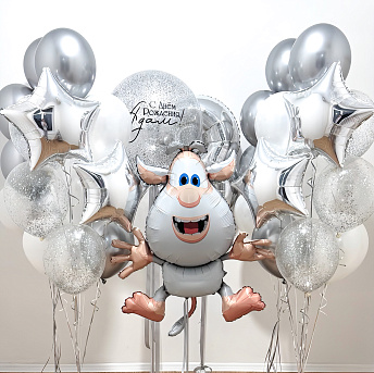 Композиция из шаров "Буба в серебре" 